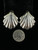 Vintage Sterling Taxco Mexico Large Seashell Clip-On Dangle Earrings 1.5”