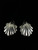 Vintage Sterling Taxco Mexico Large Seashell Clip-On Dangle Earrings 1.5”