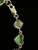 Vintage Sterling Flower Heart Sleeping Beauty Turquoise Chain Link Bracelet 7”