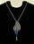 Vintage Sterling Artisan Lapis Lazuli Rice Pearl Dangle Paisley Necklace 23.5”