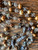 Gorgeous Vintage Baroque Paula Shell & Gold Pearls Crystals Beaded Necklace 52”