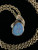 Vintage MCM 14k Gold Large Opal Doublet Diamond Pendant Necklace 20.5”