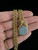 Vintage MCM 14k Gold Large Opal Doublet Diamond Pendant Necklace 20.5”