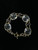 Vintage 14k Gold Large Cushion Cut Amethyst Chain Link Toggle Bracelet 9.5”