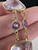 Vintage 14k Gold Large Cushion Cut Amethyst Chain Link Toggle Bracelet 9.5”