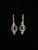 Vintage Sterling Bali Oval Bezel Yellow Citrine Dangle/Drop Earrings 1.25”
