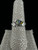Vintage Sterling Multi Gemstone Ribbed Swag Avant Garde Ring Sz 7.5