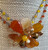 Vintage Carnelian Quartz Pearls Gemstone Flower Blossom Pendant Necklace 19”
