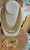 Vintage Monet 4 Row Statement Bib Design Chain Link Gold Plated Necklace Bracelet Set 16"