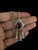 Vintage Sterling Q.T. Quoc Multi Gemstone Inlay Squash Blossom Pendant Necklace