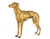 Antique Art Deco Grey Hound Dog Gold Colored Metal Figurine Sculpture