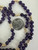 Vintage 14k Gold Long Beaded Amethyst Necklace 30”