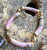 Vintage Chinese Pink Rhodochrosite Link Motif Panel Gold Plated Bracelet 7.5”