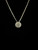 Vintage 14k White Gold Diamond Halo Round Donut Dainty Sparkly Pendant Necklace 20”