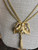 Vintage Tortolani  Pendant Gold Plated Necklace Foxtail Chain Pearls 17.5"