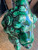 Vintage Green Glazed Ceramic Chinese Foo Dog Guardian Statue