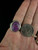 Vintage Sterling Silver Large Oval Purple Mojave Copper Turquoise Ring Sz 11