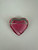 Vintage Sterling Silver Baccarat Rosy Red Pink Heart Crystal Glass Brooch/Pin 1.5”