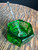 Antique Emerald Green Glass Salt Cellar with Glass Scoop