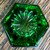 Antique Emerald Green Glass Salt Cellar with Glass Scoop
