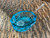 Vintage Blue Pressed Glass Starburst Hexagon Salt Cellar with Glass Scoop