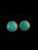 Vintage Sterling Silver Circle Bezel Set Turquoise Post Back Stud Earrings