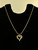 Vintage MCM 14k Gold Asymmetrical Diamond Heart Pendant Necklace 21”