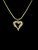 Vintage MCM 14k Gold Asymmetrical Diamond Heart Pendant Necklace 21”