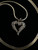 Vintage MCM 14k Gold Asymmetrical Diamond Heart Pendant Necklace 21”