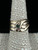 Antique Victorian English 9k Gold Emerald Ruby Snake Wide Band Ring Sz 8