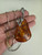 Vintage Sterling Silver Large Baltic Amber Leaf Pendant Necklace 23.5”