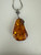 Vintage Sterling Silver Large Baltic Amber Leaf Pendant Necklace 23.5”