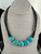 Vintage Sterling Jay King DRT Reverse Turquoise Rainbow Calsilica Necklace 21”