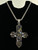 Vintage Sterling Silver Large Multi Gemstone Rainbow Cross Pendant Necklace 31”