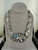 Vintage Sterling Silver Artisan Brutalist Handmade Multi Gemstone Link Necklace