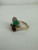 Vintage Egyptian Revival 14k Gold Scarab Carved Gem Pearl Flower Ring 5