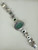 Vintage Sterling Silver Bali Malachite Green Spinel Filigree Link Bracelet