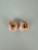 Vintage MCM 14k Gold Rose Carved Pink Angel Skin Coral Earrings