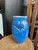 Vintage Studio Pottery Vase Blue Drip Glaze Handmade Signed A Z 8 3/8” High