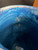 Vintage Studio Pottery Vase Blue Drip Glaze Handmade Signed A Z 8 3/8” High