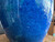 Vintage Studio Pottery Vase Blue Drip Glaze Handmade Signed A Z 8 3/8” High