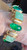 Vintage Early D&E Juliana Seguso Murano Glass Green Gold Flecks Bracelet  7.25"