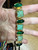 Vintage Early D&E Juliana Seguso Murano Glass Green Gold Flecks Bracelet  7.25"