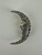 Vintage Sterling Silver Marcasite Waxing Crescent Moon Face Brooch/Pin