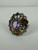 Vintage Sterling Silver Large Multi Gem Flower Cocktail Ring 8.5