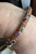 Vintage EFFY Splash Sterling Multi Color Sapphire Pave Bangle Bracelet 6.5-6.75"