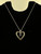 Vintage Sterling Silver GP Diamond Trio Heart Pendant Necklace 22”