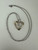 Vintage Sterling Silver GP Diamond Trio Heart Pendant Necklace 22”