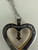 Vintage Sterling Silver GP Diamond Trio Heart Pendant Necklace 22”