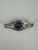 Antique Art Nouveau Amethyst Leaf Bar Brooch/Pin